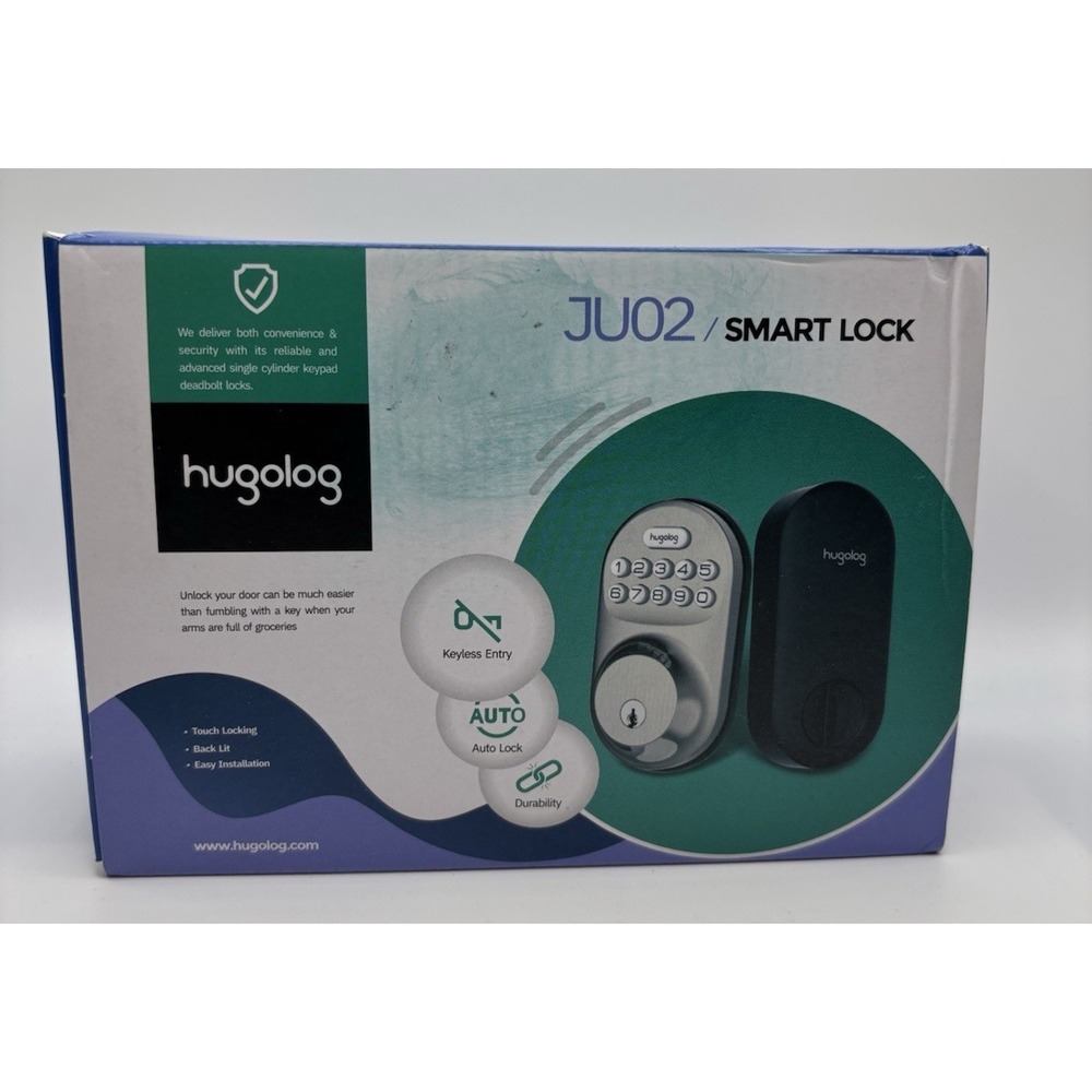 Hugolog JU02 Electronic Smart Deadbolt Lock Keyless 20‎ User Codes New In Box